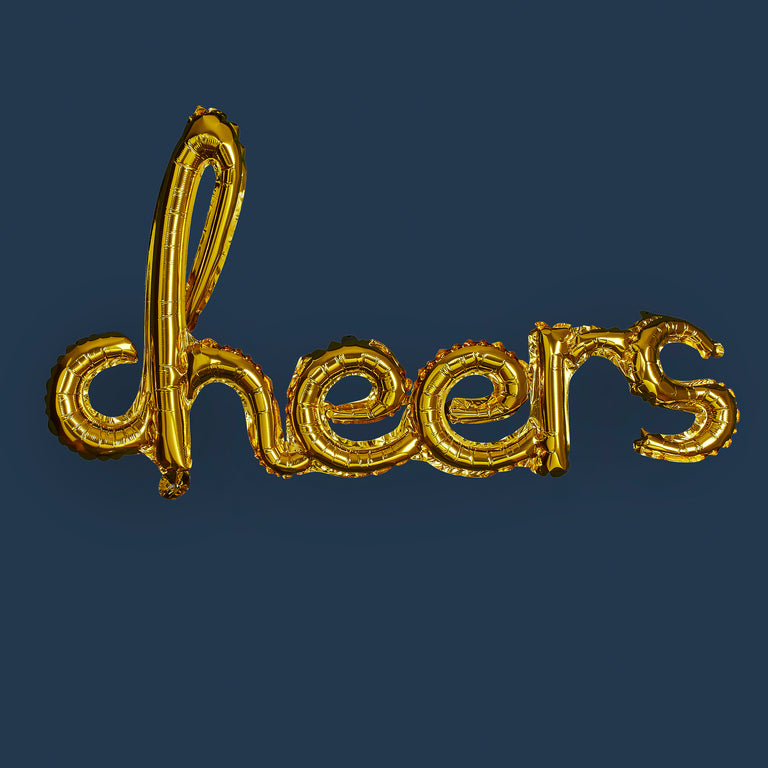 Gold Foil Cheers Word Balloon - Set of 1