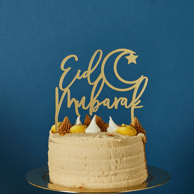 Gold Eid Mubarak Cake Topper