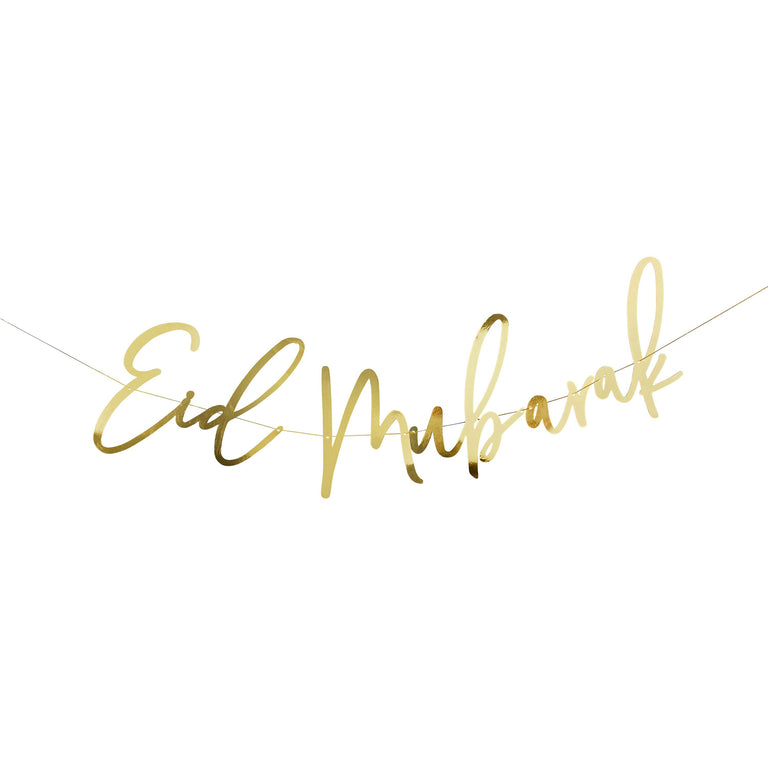 Gold Foil Eid Mubarak Banner