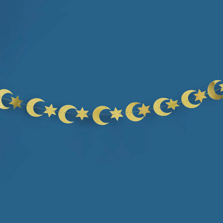 Gold Moon and Stars  Banner