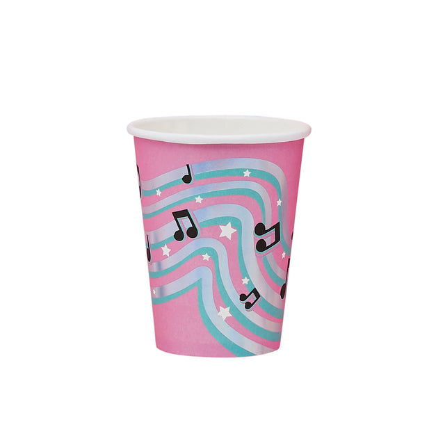 Pink Musical Note Paper Cups - Set of 8