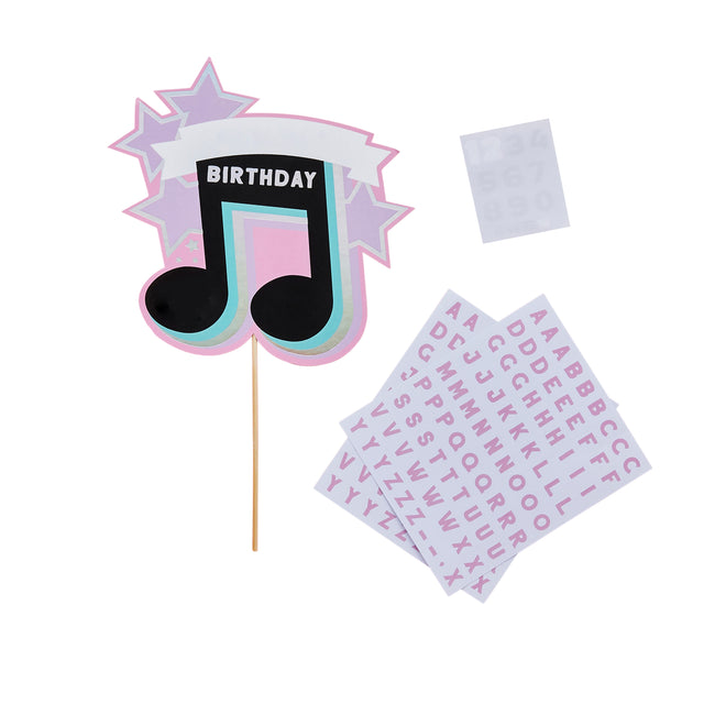 Musical Note Card Cake Topper & Stickers