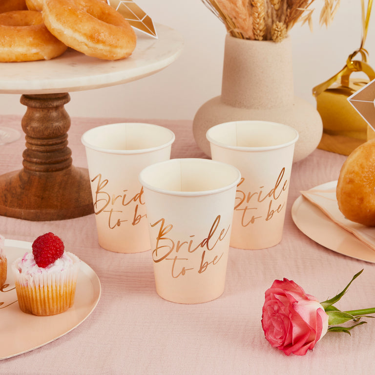 Bride To Be Paper Cups - Set of 8