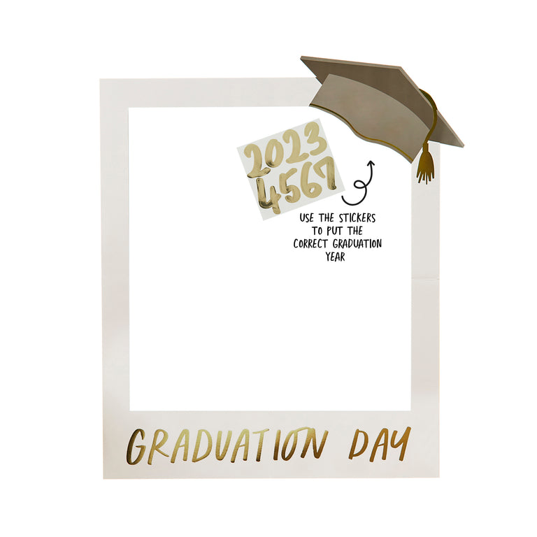 White and Gold Graduation Photo Customisable Frame