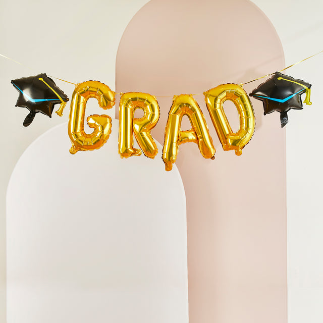 Gold GRAD Foil Balloon Garland