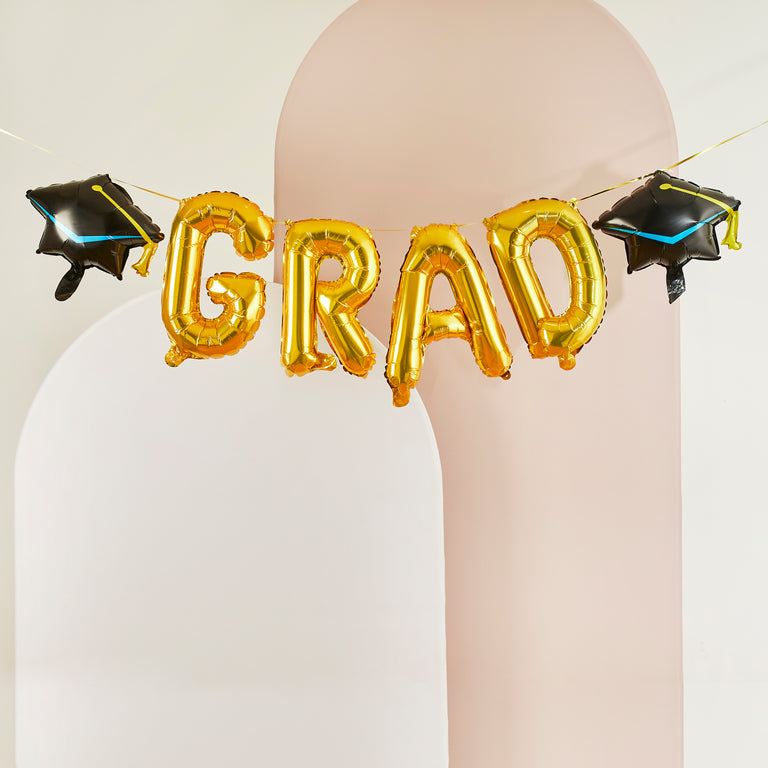 Gold GRAD Foil Balloon Garland