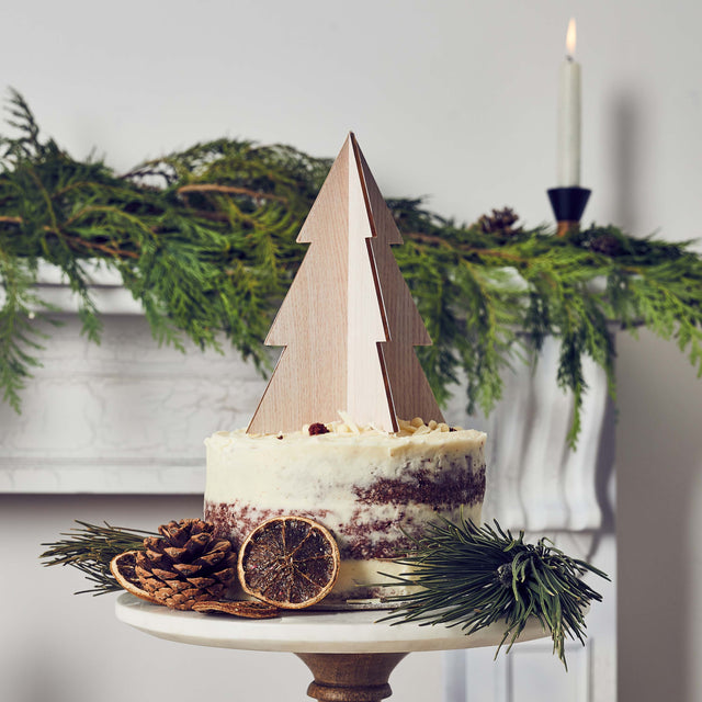 Christmas Tree Wooden Cake Topper