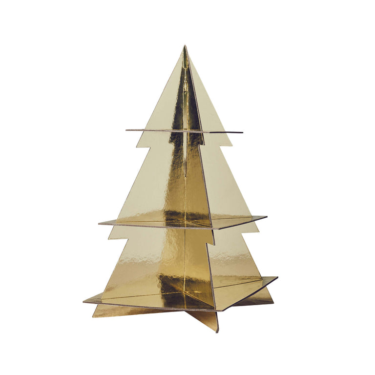 Gold Foiled Christmas Tree Cake Stand
