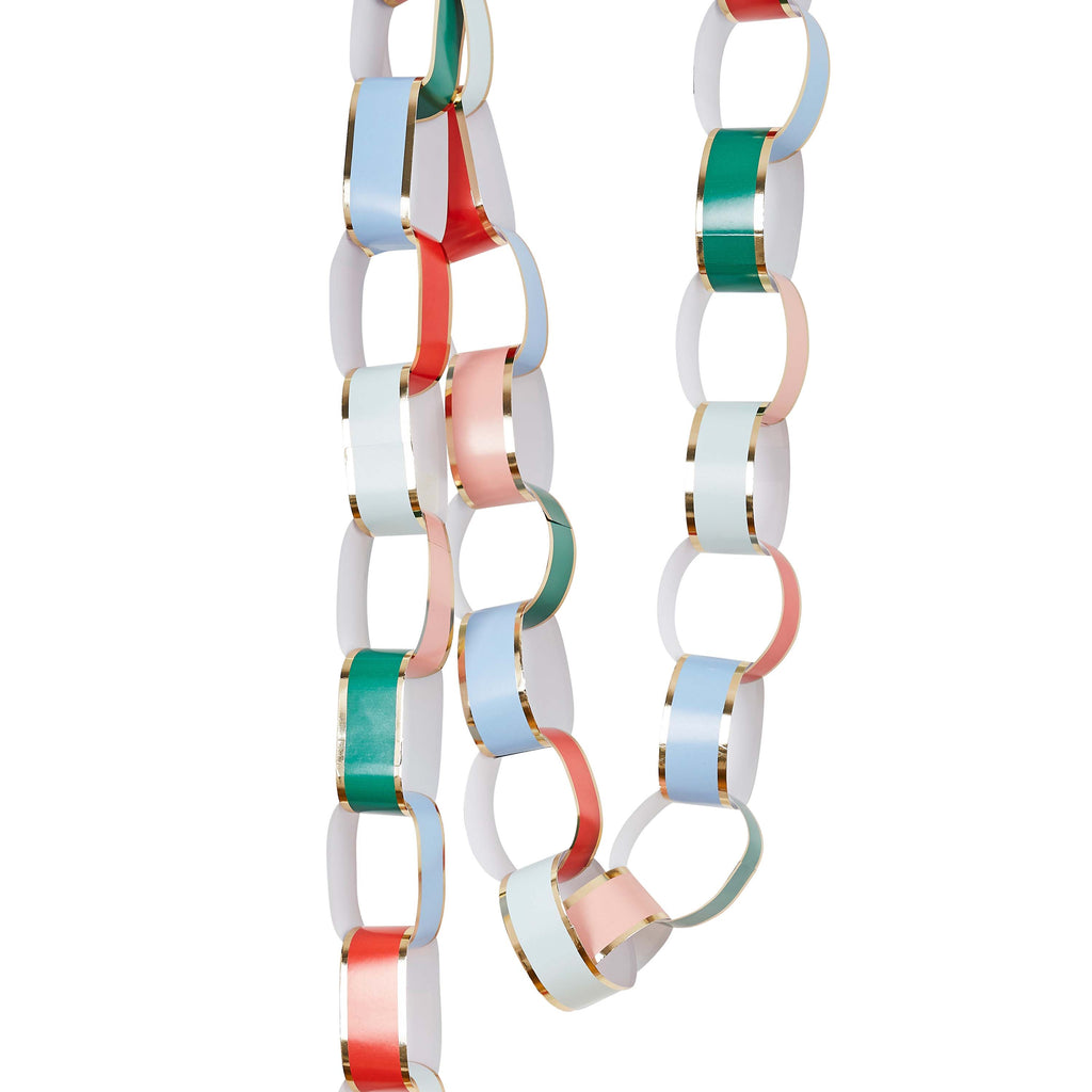 Pastel and Gold Foil Paper Chain Garland | Party Supplies | Fancy Parties