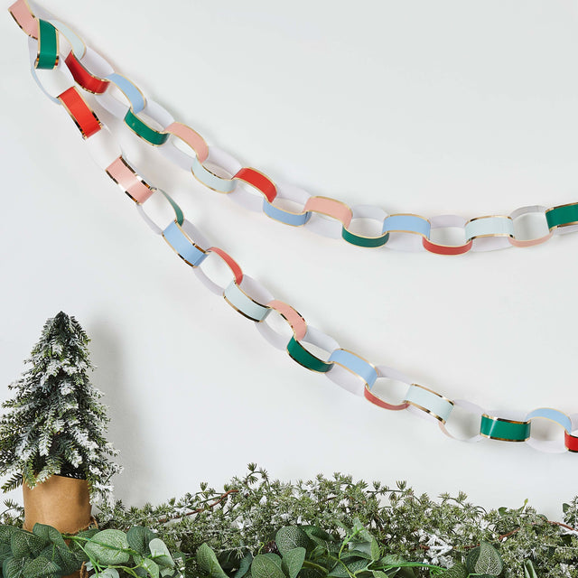 DIY Pastel and Gold Foil Paper Chain Garland
