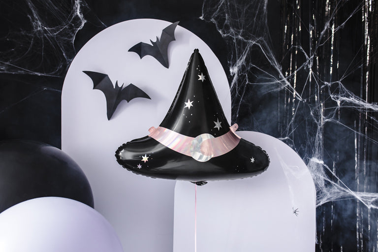 Black Witch Hat Foil Balloon - Set of 1
