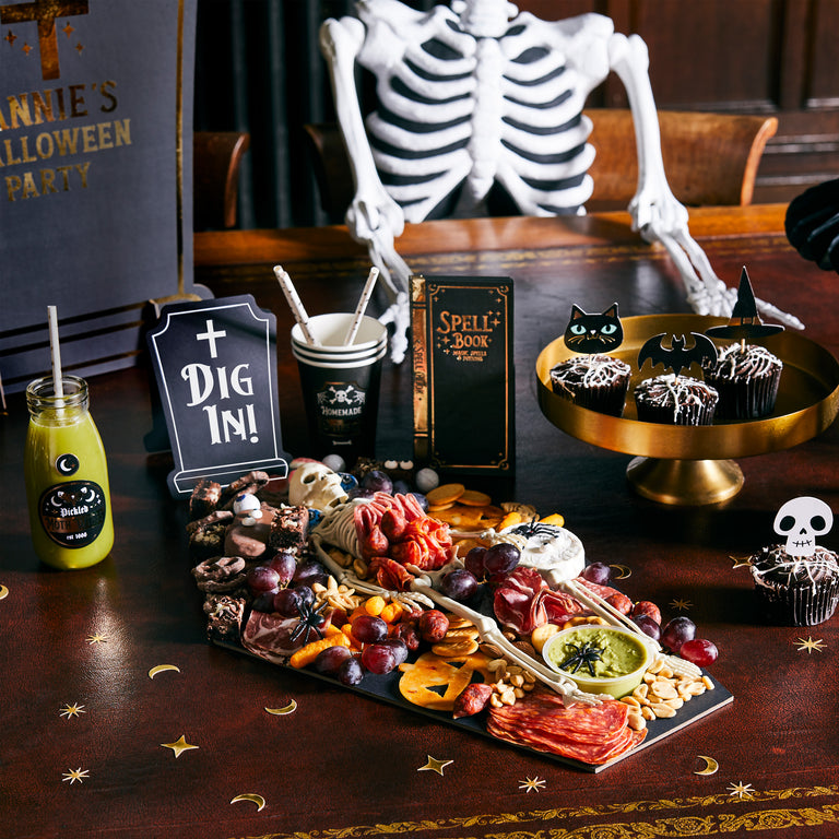 Black Coffin Grazing Board with Card Sign