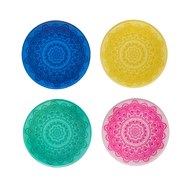 Multicoloured Mandala Paper Plates - Set of 8