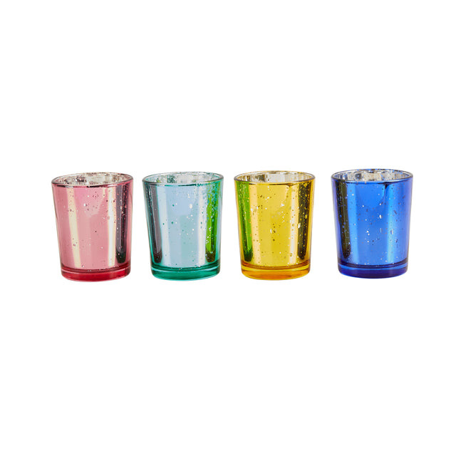 Assorted Glass Candle Holders - Set of 4
