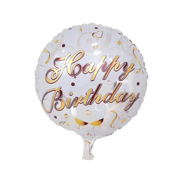 Gold and Silver Foil Happy Birthday Balloon