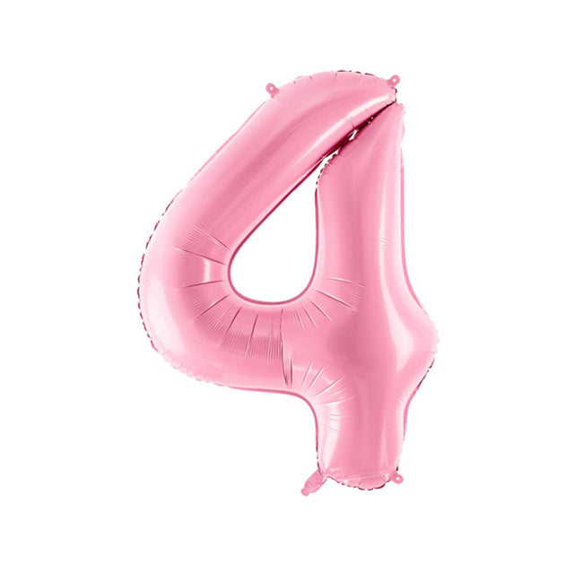Large Pastel Pink Number 4 Foil Balloon