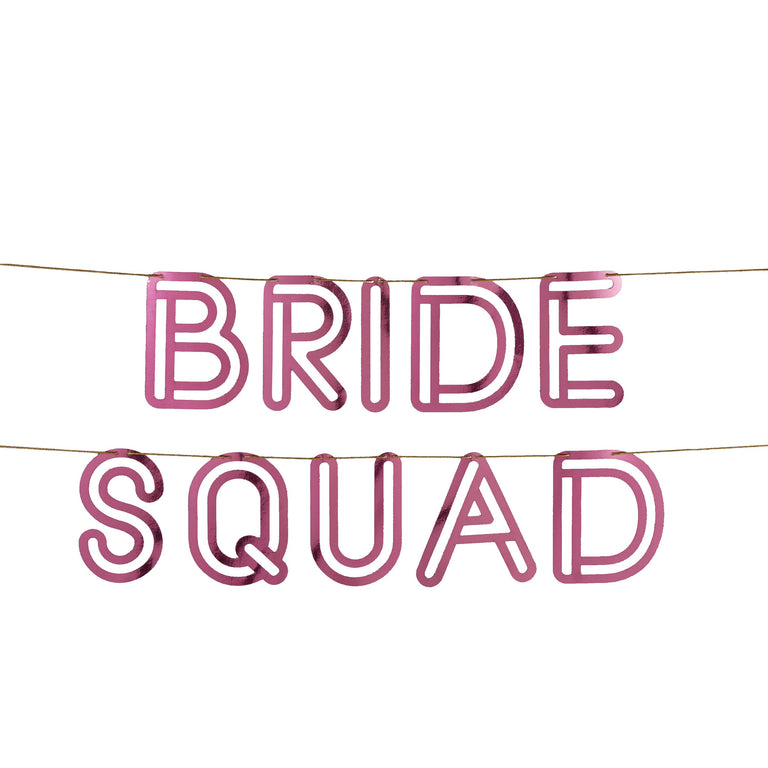 Pink Bride Squad Foil Paper Bunting - Set of 1