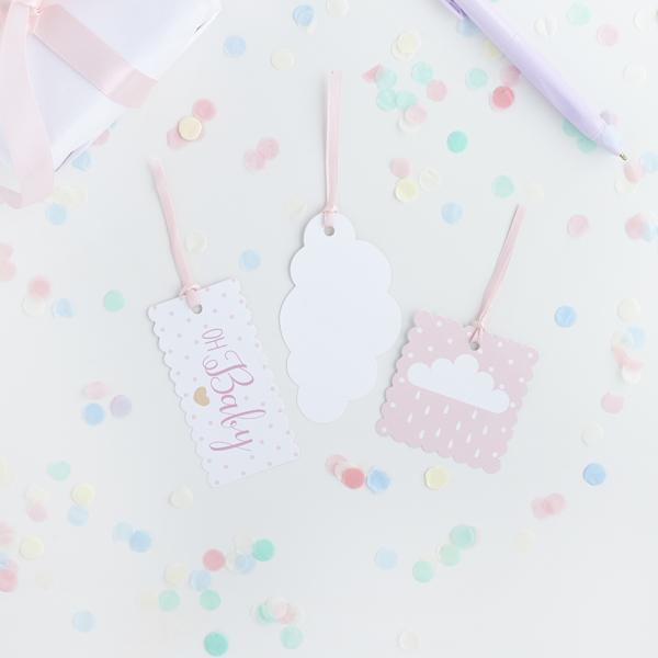 Pink Paper Gift Tags - Assorted Set of 3