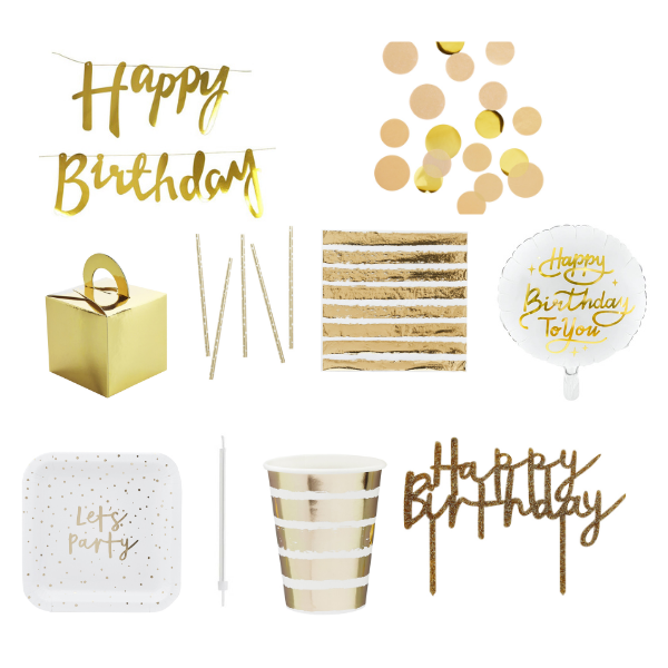 Birthday Gold - Party In A Box
